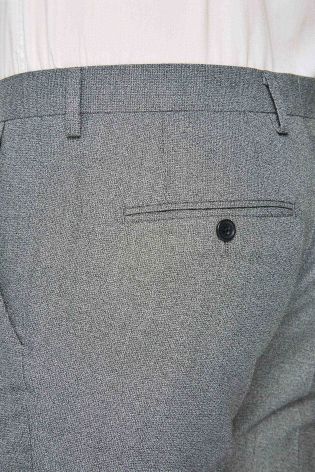 Light Grey Textured Slim Fit Suit: Trousers